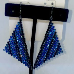 NWT 🆕 Cool Jewels Blue Rhinestone Dangle Earrings